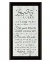 Homezia Laundry Rules 1 Black Framed Print Bathroom Wall Art