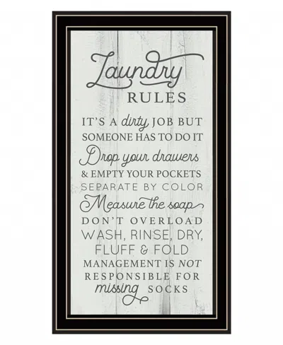 Homezia Laundry Rules 1 Black Framed Print Bathroom Wall Art