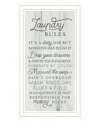 Homezia Laundry Rules 2 White Framed Print Bathroom Wall Art
