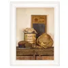 Homezia Laundry Soap 1 White Framed Print Bathroom Wall Art
