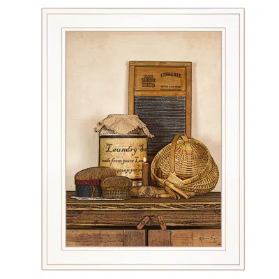 Homezia Laundry Soap 1 White Framed Print Bathroom Wall Art