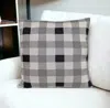 Homezia Lead Grey Checkered Pillow