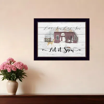 Homezia Let It Snow 1 Black Framed Print Wall Art