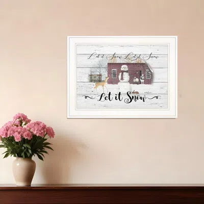 Homezia Let It Snow 2 White Framed Print Wall Art