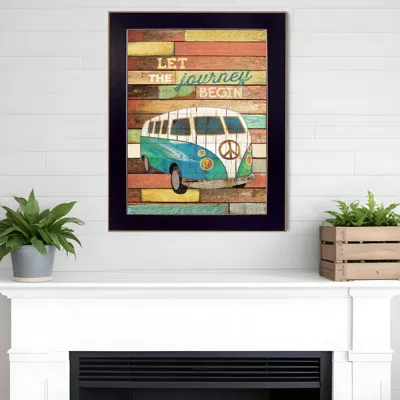 Homezia Let The Journey Begin Black Framed Print Wall Art