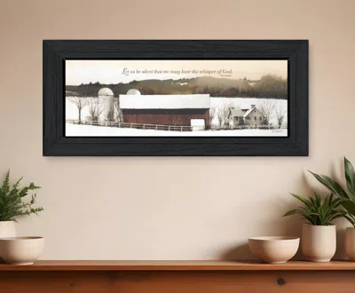 Homezia Let Us Be Silent Spiritual Black Framed Print Wall Art