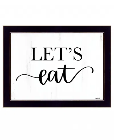 Homezia Lets Eat 1 Black Framed Print Kitchen Wall Art