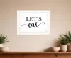 Homezia Lets Eat 2 White Framed Print Kitchen Wall Art