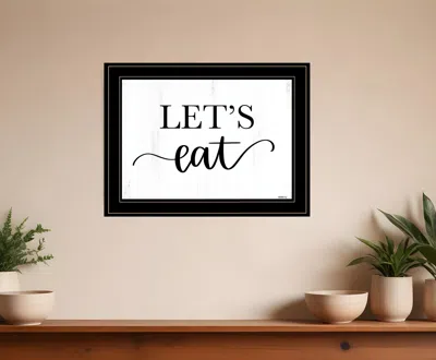 Homezia Lets Eat 3 Black Framed Print Kitchen Wall Art