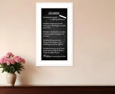 Homezia Life Lessons 3 White Framed Print Wall Art