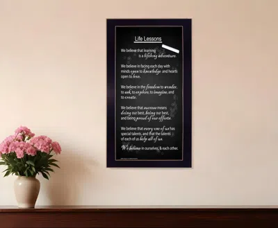 Homezia Life Lessons 5 Black Framed Print Wall Art