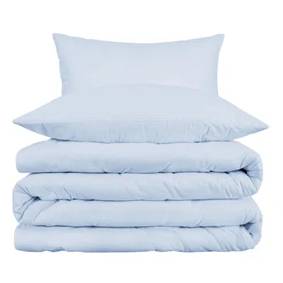 Homezia Light Blue Queen Cotton Blend 1000 Thread Count Washable Duvet Cover Set