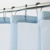 Homezia Light Blue Sheer And Grid Shower Curtain And Liner Set