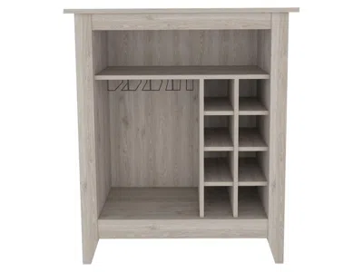Homezia Light Gray Bar Cart With Wine Storage