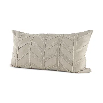 Homezia Light Gray Chevron Textured Lumbar Pillow Cover