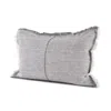Homezia Light Gray Fringed Lumbar Throw Pillow Cover