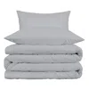 Homezia Light Gray King Cotton Blend 1000 Thread Count Washable Duvet Cover Set