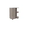 Homezia Light Gray Rolling Bar Cart With Wine Storage