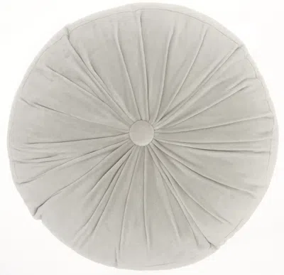 Homezia Light Gray Tufted Round Throw Pillow