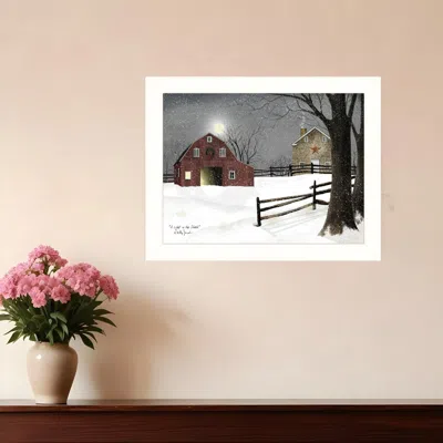 Homezia Light In The Stable 1 White Framed Print Wall Art
