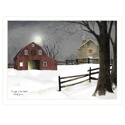 Homezia Light In The Stable 3 White Framed Print Wall Art In Multi