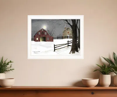 Homezia Light In The Stable 5 White Framed Print Wall Art
