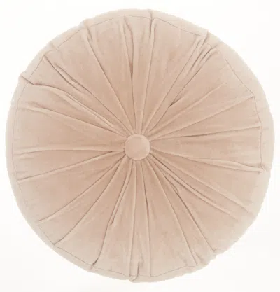 Homezia Light Pink Tufted Round Throw Pillow