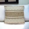 Homezia Linen And Brown Jute Throw Pillow