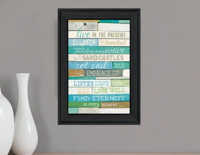 Homezia Live In The Present Black Framed Print Wall Art