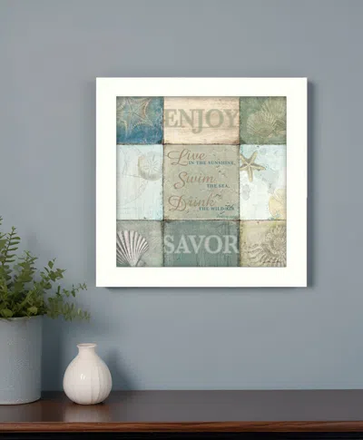 Homezia Live In The Sunshine 1 White Framed Print Wall Art