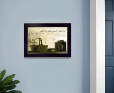 Homezia Live Laugh And Love Black Framed Print Wall Art In Multi
