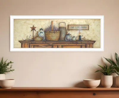 Homezia Live Life Simple 1 White Framed Print Wall Art