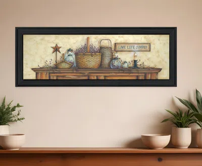 Homezia Live Life Simple 2 Black Framed Print Wall Art