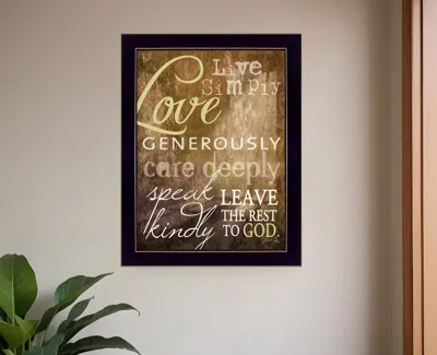 Homezia Live Simply 1 Black Framed Print Wall Art