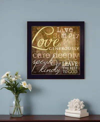 Homezia Live Simply 2 Black Framed Print Wall Art
