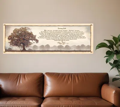 Homezia Living Life 10 White Framed Print Wall Art In Neutral