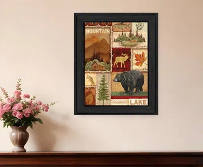 Homezia Lodge Collage I Black Framed Print Wall Art