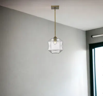 Homezia Loft 1-light Brass Pendant In Gold