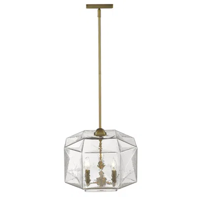 Homezia Loft 3-light Brass Pendant In Gold