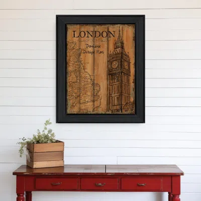 Homezia London Travel Poster Black Framed Print Wall Art