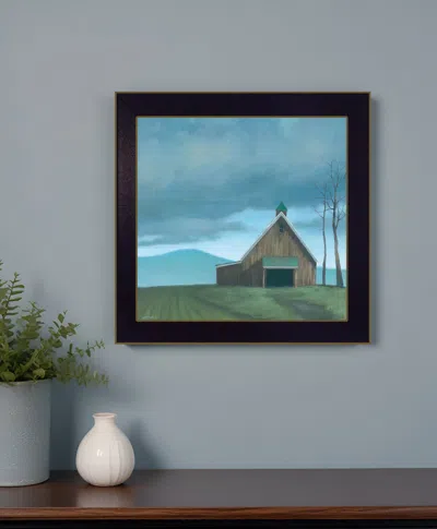 Homezia Lonesome Barn 2 Black Framed Print Wall Art In Multi