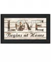 Homezia Love Begins At Home 2 Black Framed Print Wall Art