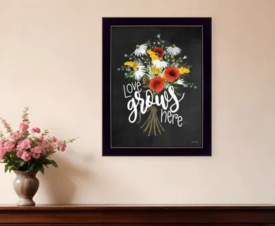 Homezia Love Grows Here 1 Black Framed Print Wall Art