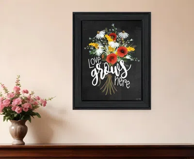 Homezia Love Grows Here 6 Black Framed Print Wall Art