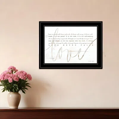 Homezia Love Never Fails 3 Black Framed Print Wall Art