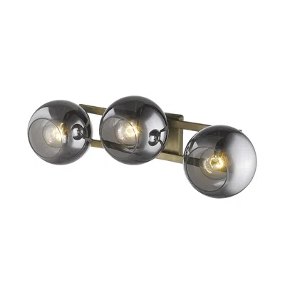 Homezia Lunette 3-light Aged Brass Sconce In Brown