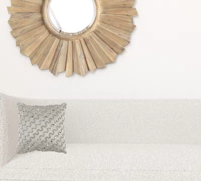 Homezia Lux Silver And Gold Beaded Chevron Throw Pillow