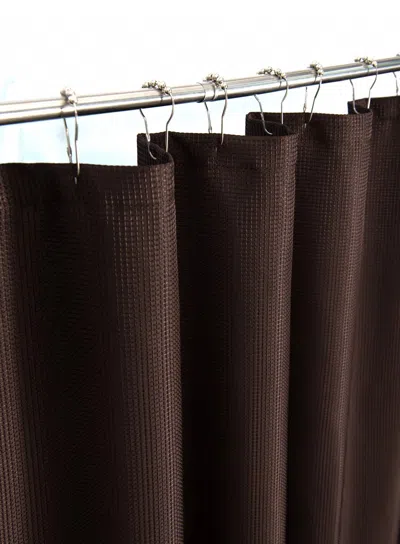 Homezia Luxurious Brown Waffle Weave Shower Curtain