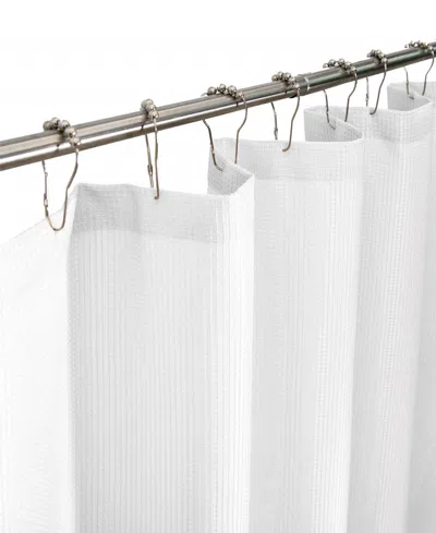 Homezia Luxurious White Waffle Weave Shower Curtain