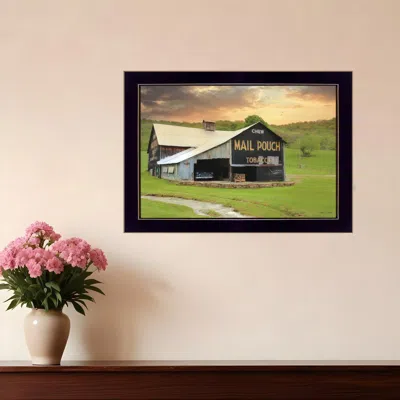 Homezia Mail Pouch Barn 3 Black Framed Print Wall Art